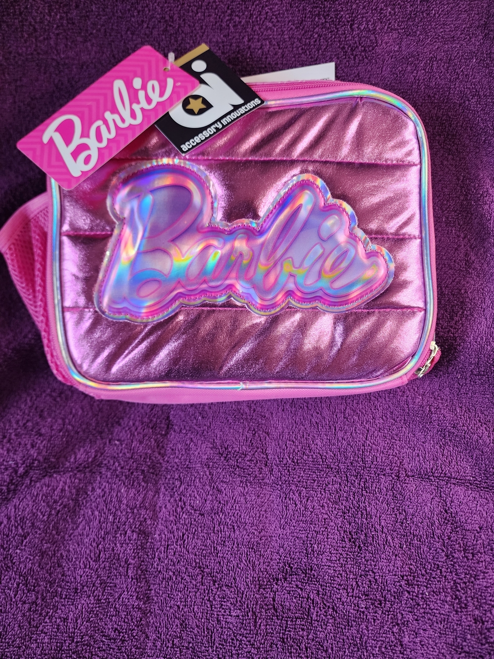 Barbie Holographic Pink Lunch Bag